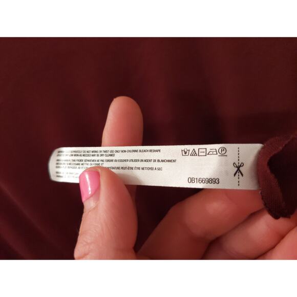 FREE PEOPLE Intimately Burgundy Top Sheer 3/4 Sleeve Wine Red Boho Medium - Picture 5 of 7